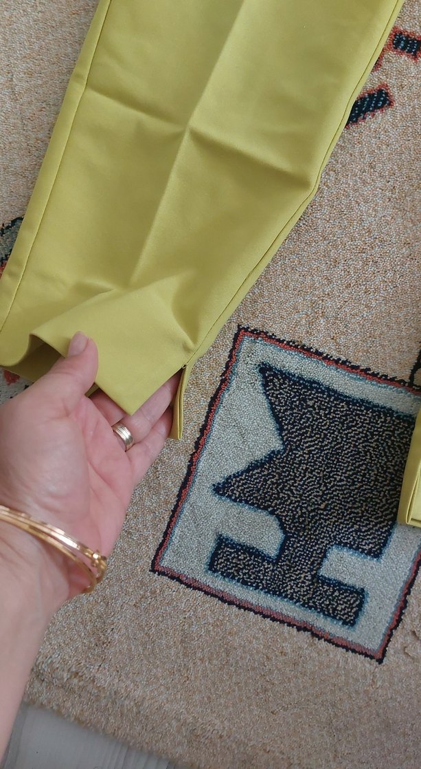 Sarı Kadın Midi Kumaş Pantolon - Görsel 2