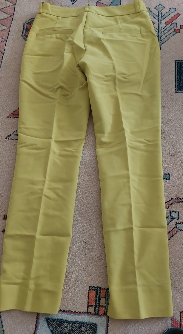 Sarı Kadın Midi Kumaş Pantolon - Görsel 3