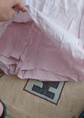 Düğmeli Pembe şortlu elbise - Görsel 8