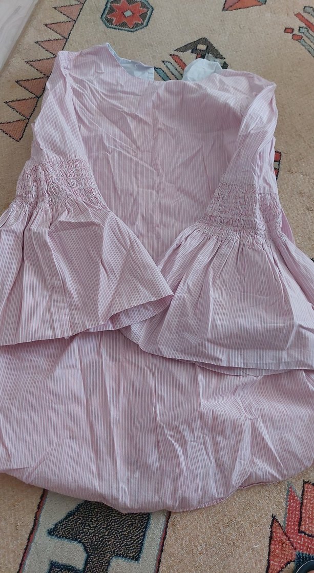 Düğmeli Pembe şortlu elbise - Görsel 3