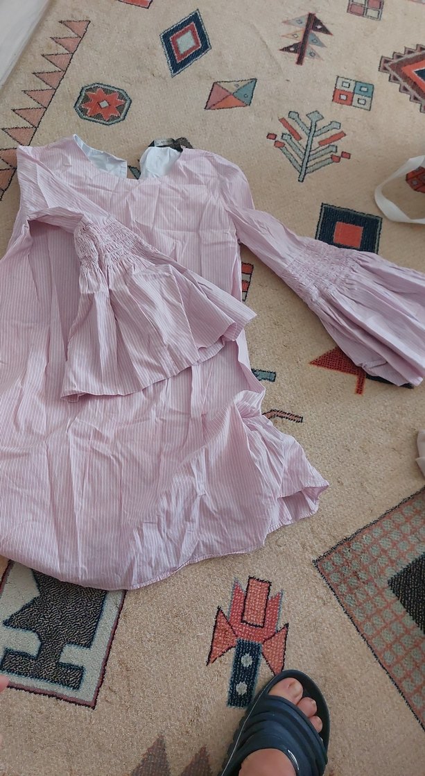 Düğmeli Pembe şortlu elbise - Görsel 2