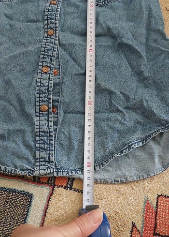 Kadın Denim Gömlek Düğmeli uzun Kollu - Görsel 4