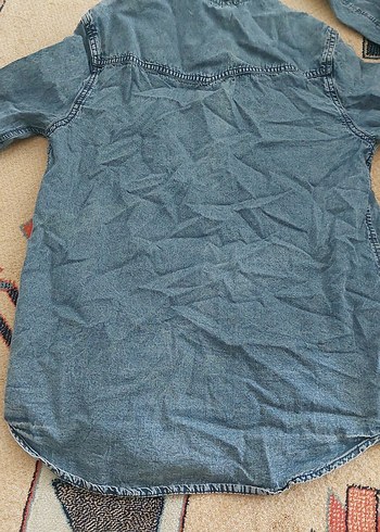 Kadın Denim Gömlek Düğmeli uzun Kollu - Görsel 5