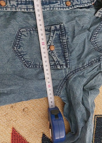 Kadın Denim Gömlek Düğmeli uzun Kollu - Görsel 3