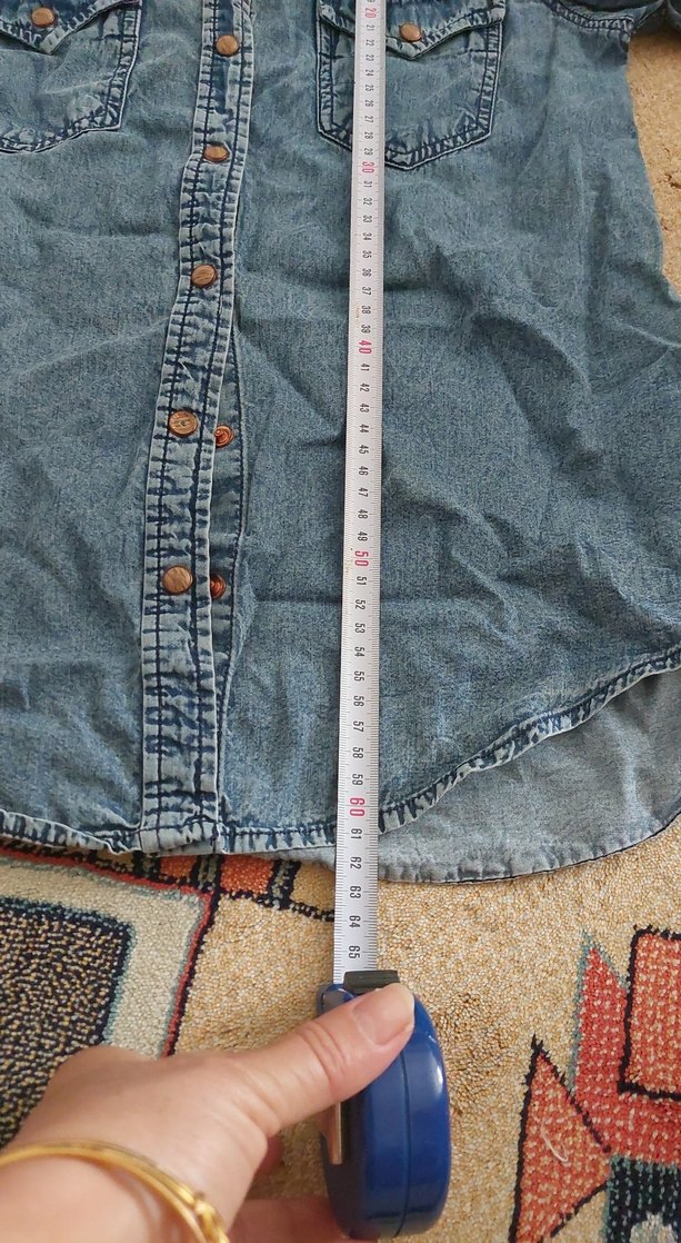 Kadın Denim Gömlek Düğmeli uzun Kollu - Görsel 4