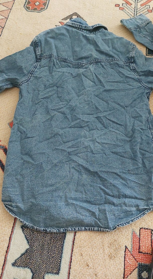 Kadın Denim Gömlek Düğmeli uzun Kollu - Görsel 5