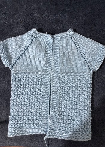 Erkek Çocuk Gri Kısa Kollu Örgü Hırka - Görsel 2