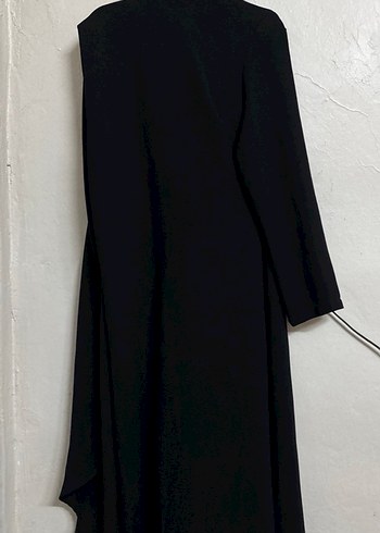 Uzun Siyah Drapeli Kadın Elbise kiralık - Görsel 2
