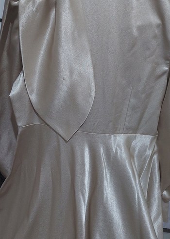 Drapeli Uzun bej Tesettür Abiye - Görsel 3