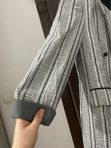 44 Beden gri Renk Astarlı blazer ceket