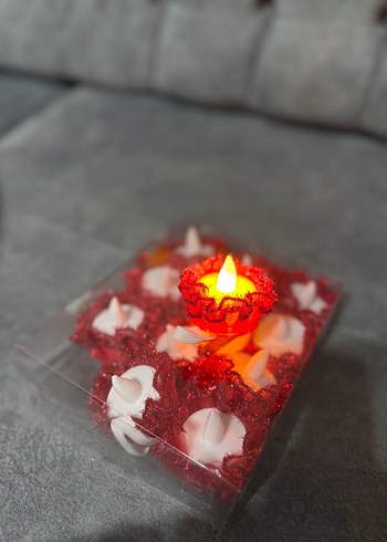 Kına gecesi ışıklı pilli mum - Görsel 2