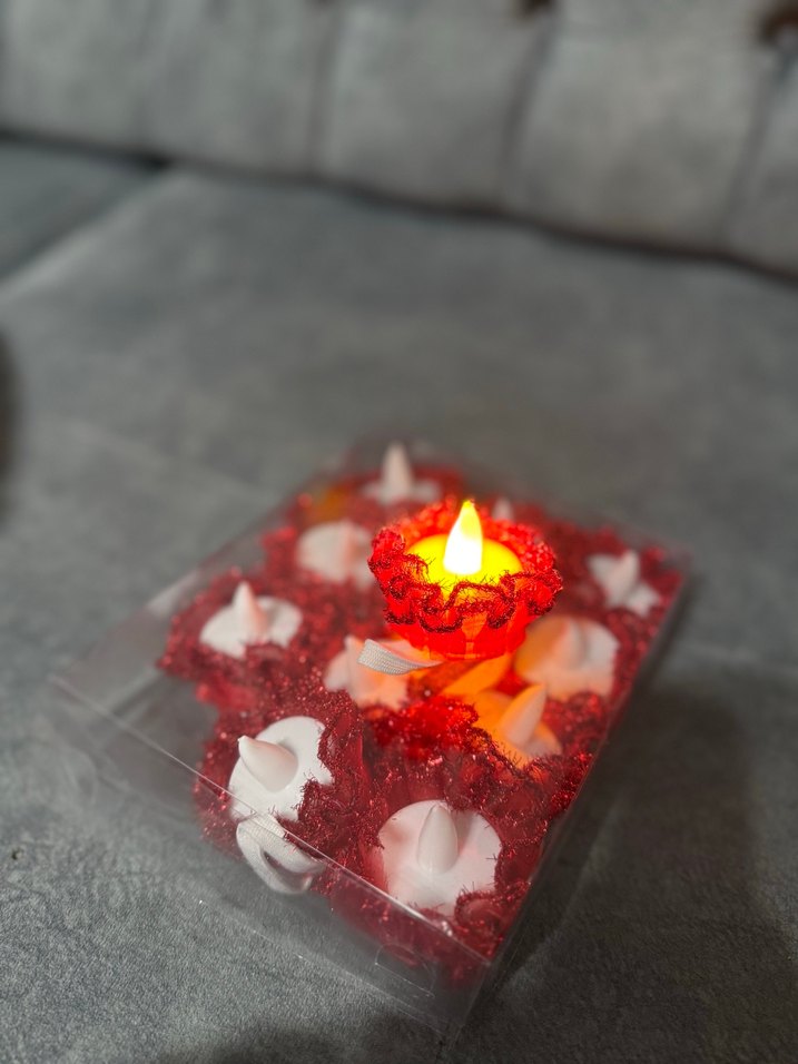 Kına gecesi ışıklı pilli mum - Görsel 2