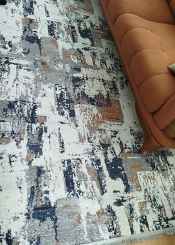 Gri Soyut Desenli Modern Halı