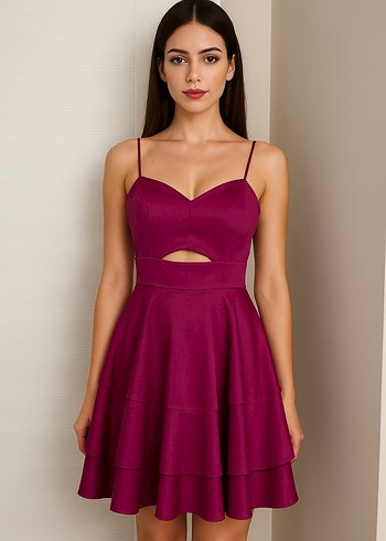 Dans marka fuşya mini abiye - Görsel 2