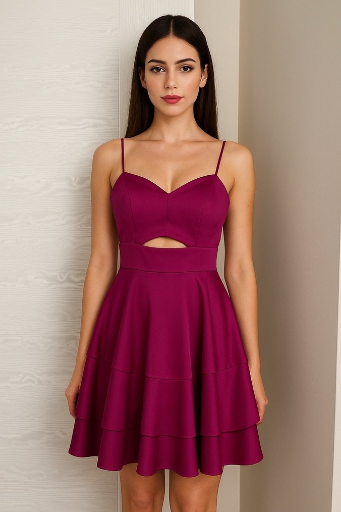 Dans marka fuşya mini abiye - Görsel 2