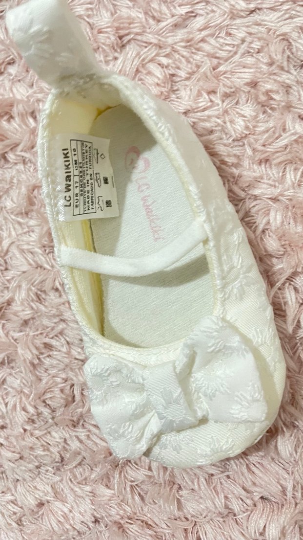 Beyaz Nakışlı Kız Babet Ayakkabı - Görsel 3