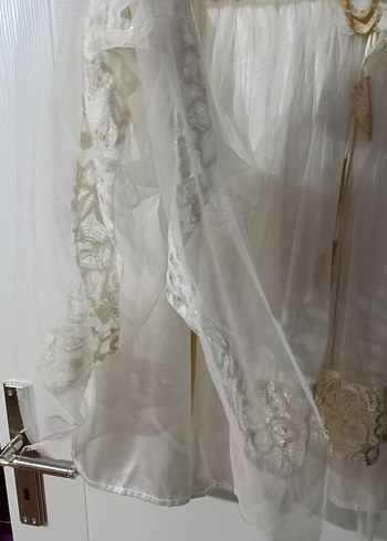 Kız Çocuk Beyaz Dantel İşlemeli Klasik Elbise - Görsel 7