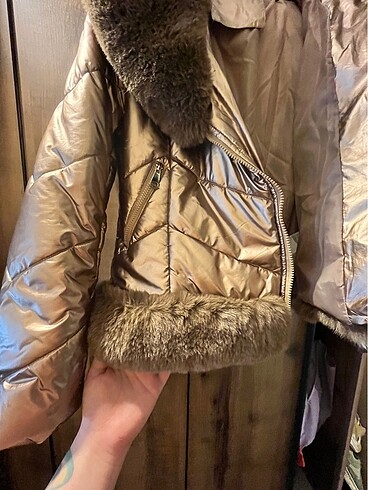 38 Beden camel Renk Sıfır kürklü mont