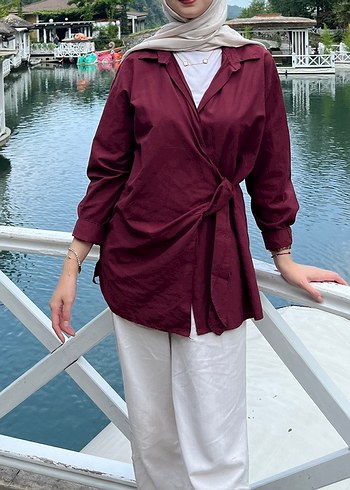 Bordo Uzun Kollu kimono gömlek