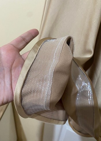 Bej Drapeli Uzun Kadın Etek - Görsel 2