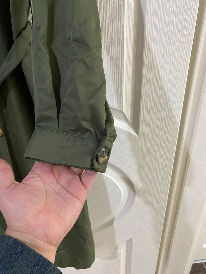 Kadın Haki Kuşaklı Uzun Trençkot - Görsel 2