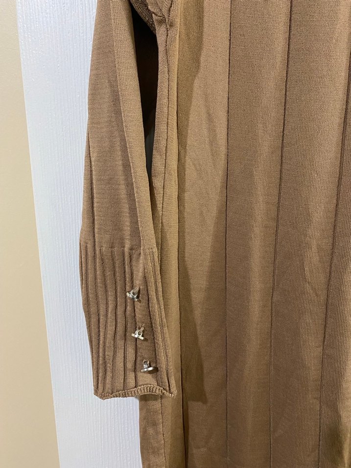 Bej Kadın Uzun Kollu Triko Elbise - Görsel 2