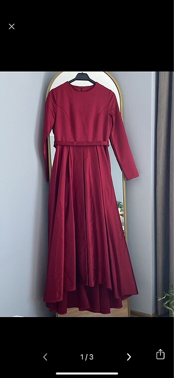 Bordo abiye Elbise