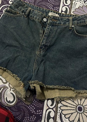 Kadın Bağcıklı Koyu Denim Şort