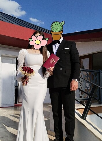 Diğer Uzun Beyaz Nikah Elbisesi