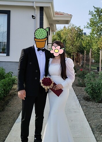 Uzun Beyaz Nikah Elbisesi 