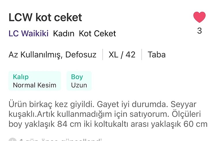 LC Waikiki Kadın kot ceket