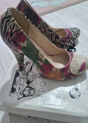 Dogo Shoes Pembe Zebra Desenli Kadın Stiletto
