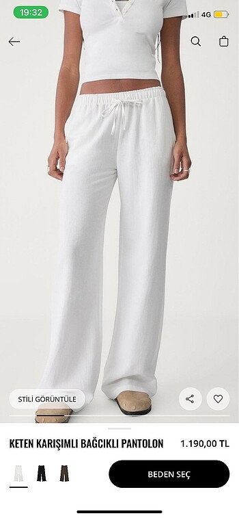 Stradivarius keten pantolon