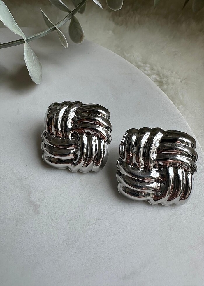 Silver Vintage Küpe - Görsel 2