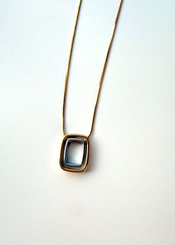 Çelik Altın Renk Zincir Kolye - Görsel 3