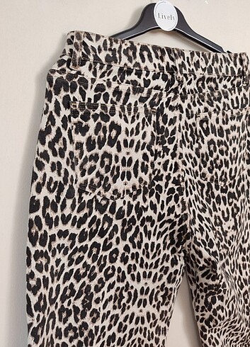 m Beden kahverengi Renk Leopar Desenli Jean