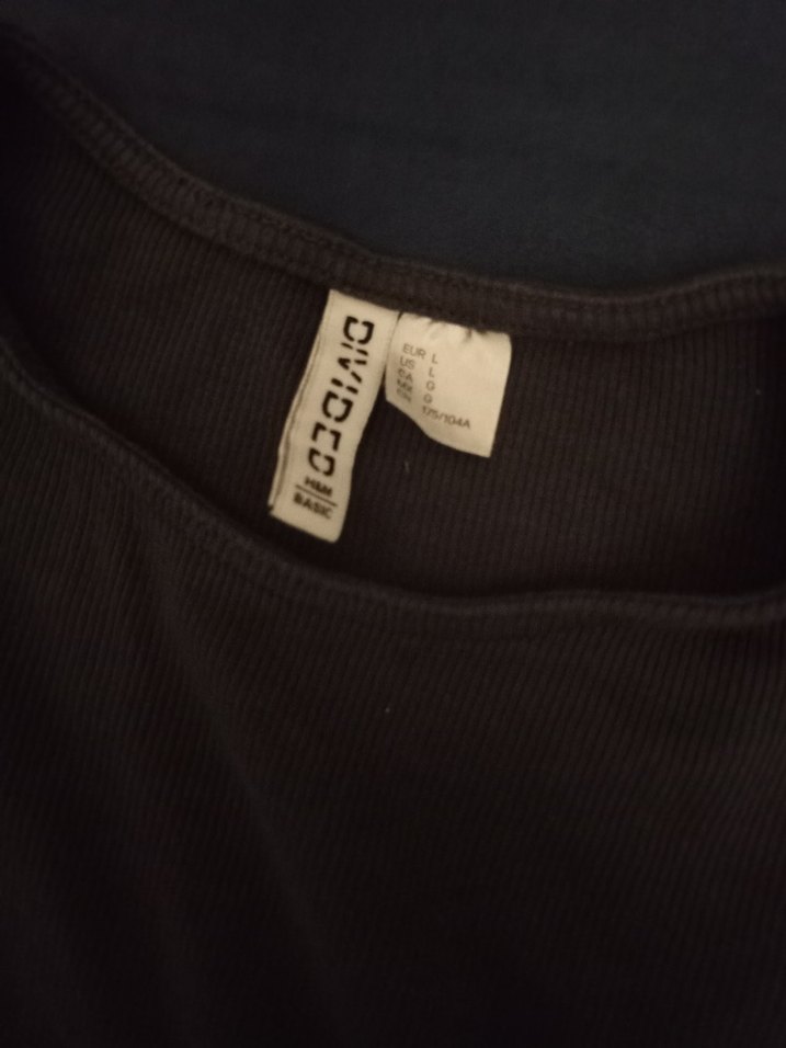 H&M Koyu Gri Uzun Kollu Crop Bluz - Görsel 2