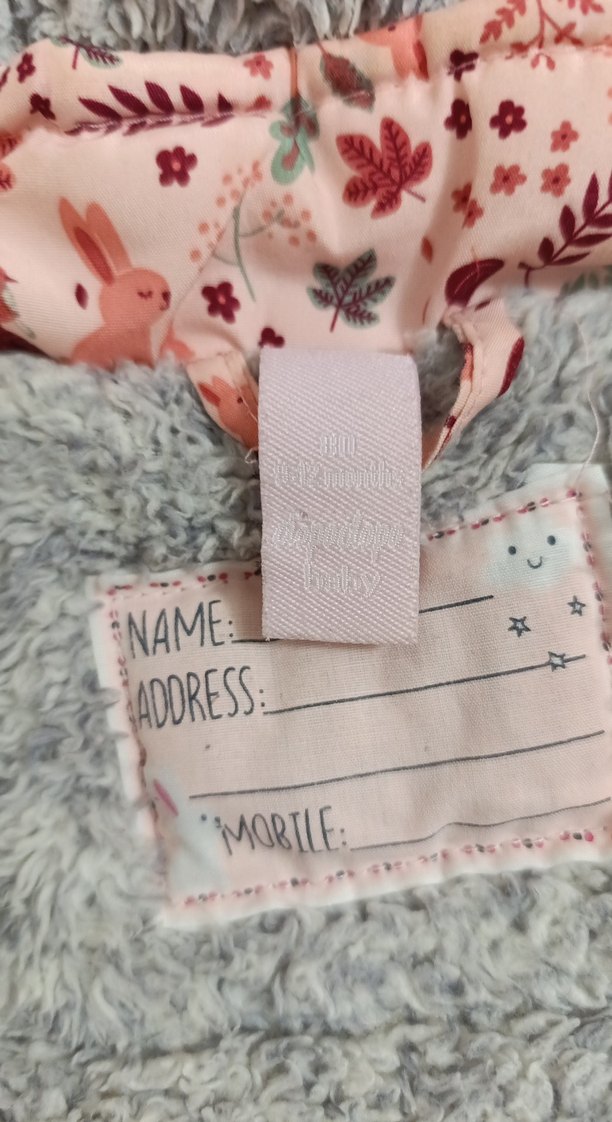 Kız Çocuk Pembe Desenli Kürklü Mont - Görsel 3