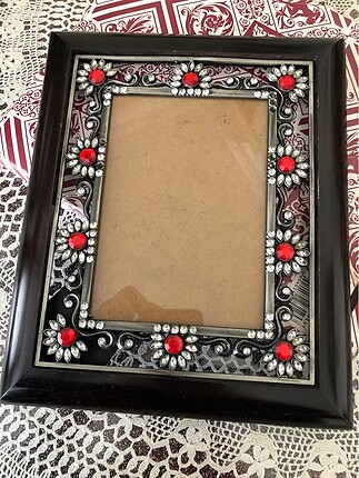 Taşlı fotoğraf çerçevesi(5x7 cm )