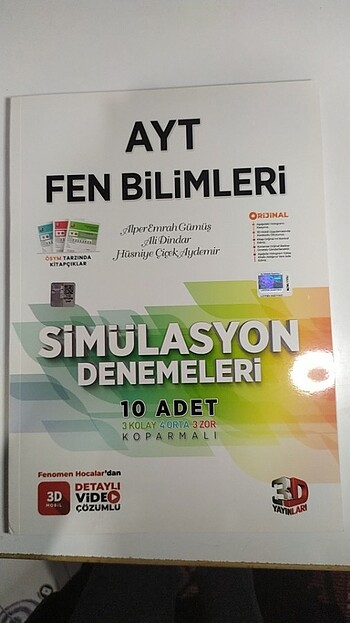 2024 Basım 3D Yayınları Ayt Fen Bilimleri Denemesi