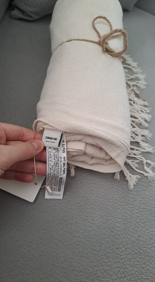 Zara Home krem dekoratif battaniye - Görsel 2