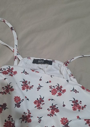 Çiçek Desenli Beyaz Mini Elbise - Görsel 2