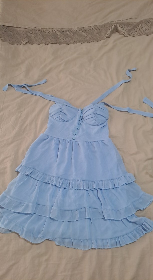 Bebe Mavisi Mini Elbise - Görsel 3