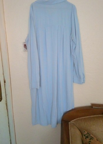 Uzun Mavi Kadın Tunik - Görsel 2