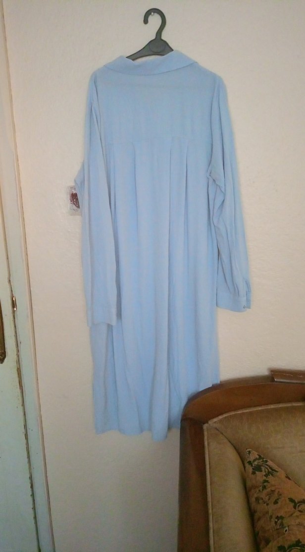 Uzun Mavi Kadın Tunik - Görsel 2