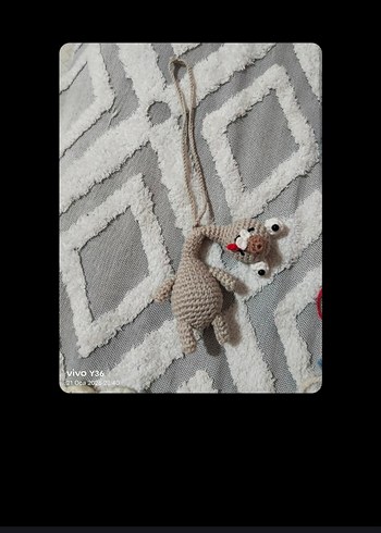 Gri Örgü Kedi Oyuncağı