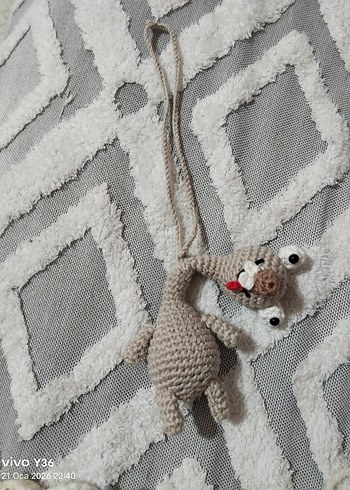 Gri Örgü Kedi Oyuncağı - Görsel 2