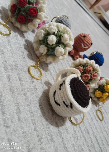 Renkli Örgü Bohem Anahtarlık - Görsel 2