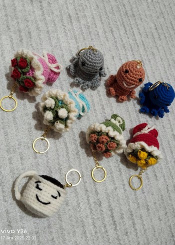 Renkli Örgü Bohem Anahtarlık - Görsel 3