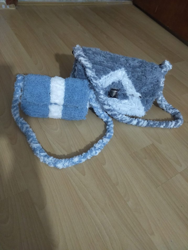 Sarı Beyaz Örgü Bohem Çanta - Görsel 4